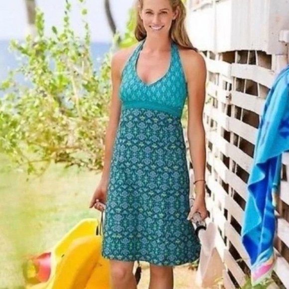 Athleta Womens Pack Everywhere Lilac Ikat Halter Dress 8 - Picture 14 of 14